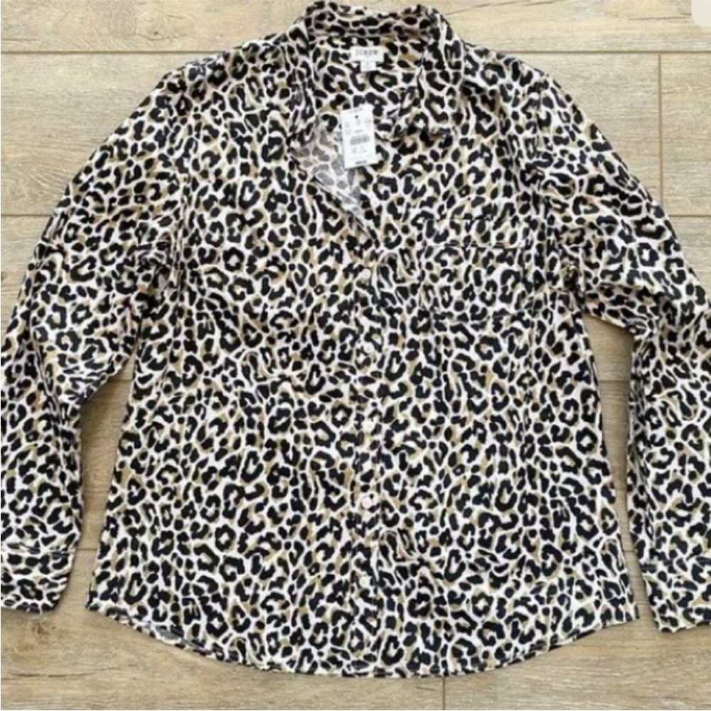 Nwt J. Crew Leopard Print Button Down Top - image 4